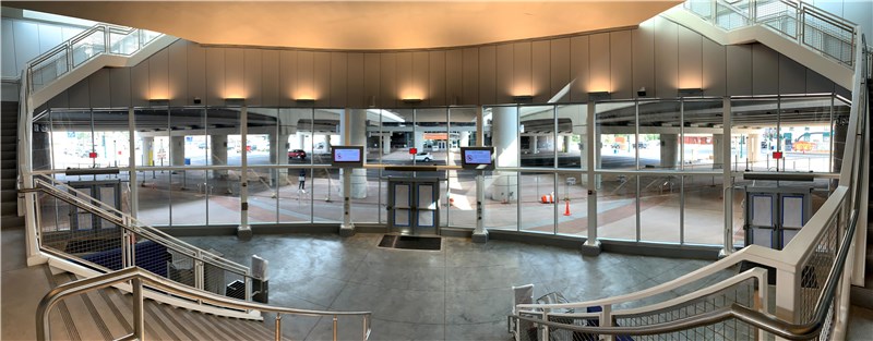 station lobby view from mezzanine