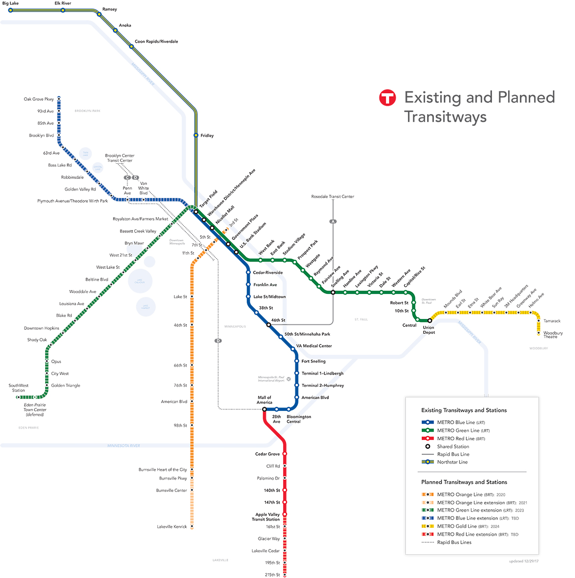 Transitways diagram map