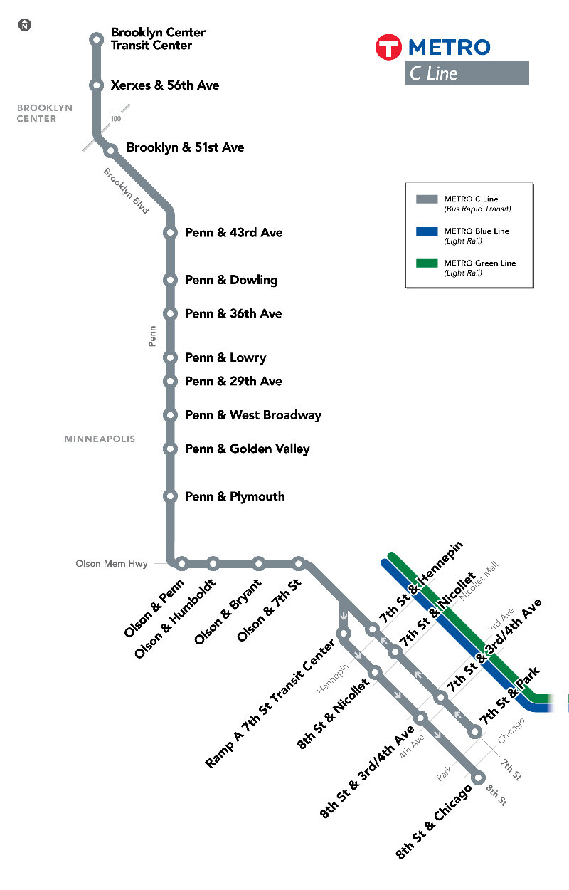 C Train Downtown Stops C Line - Metro Transit