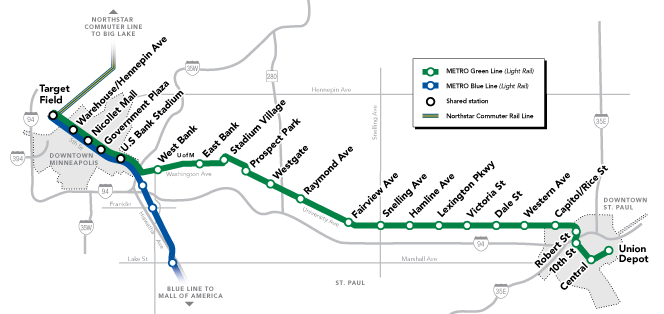 METRO Green Line map