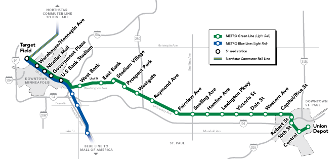 twin cities light rail map Metro Green Line Metro Transit twin cities light rail map