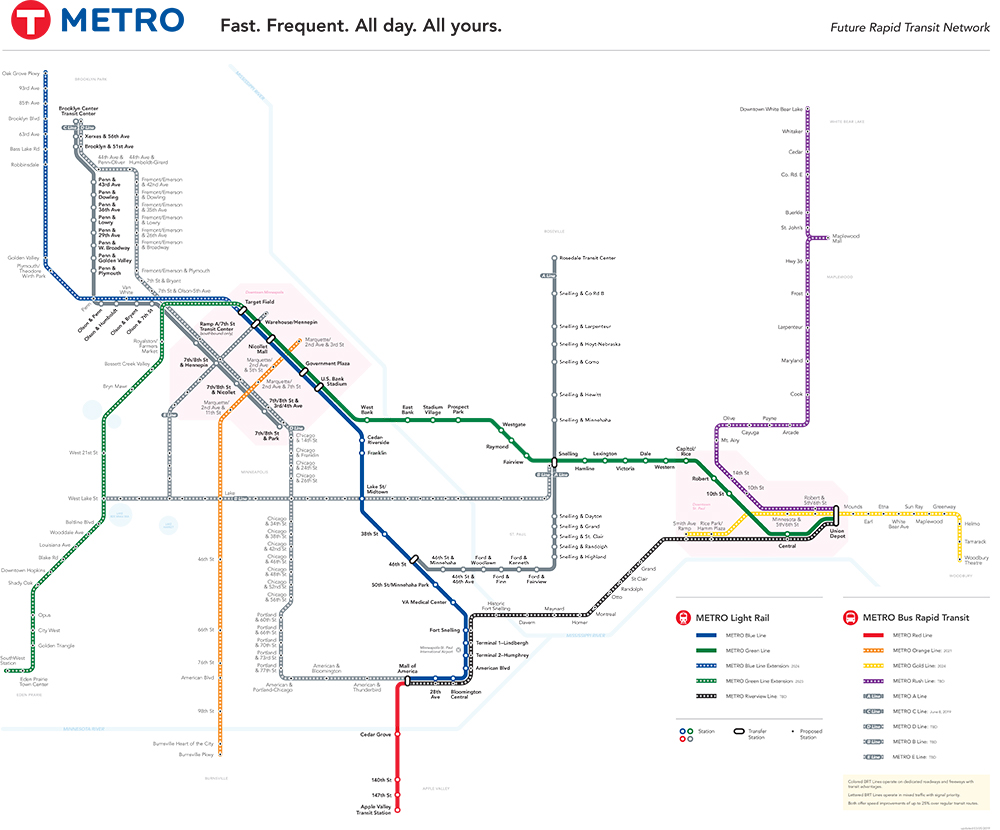 twin cities light rail map Metro Network Metro Transit twin cities light rail map