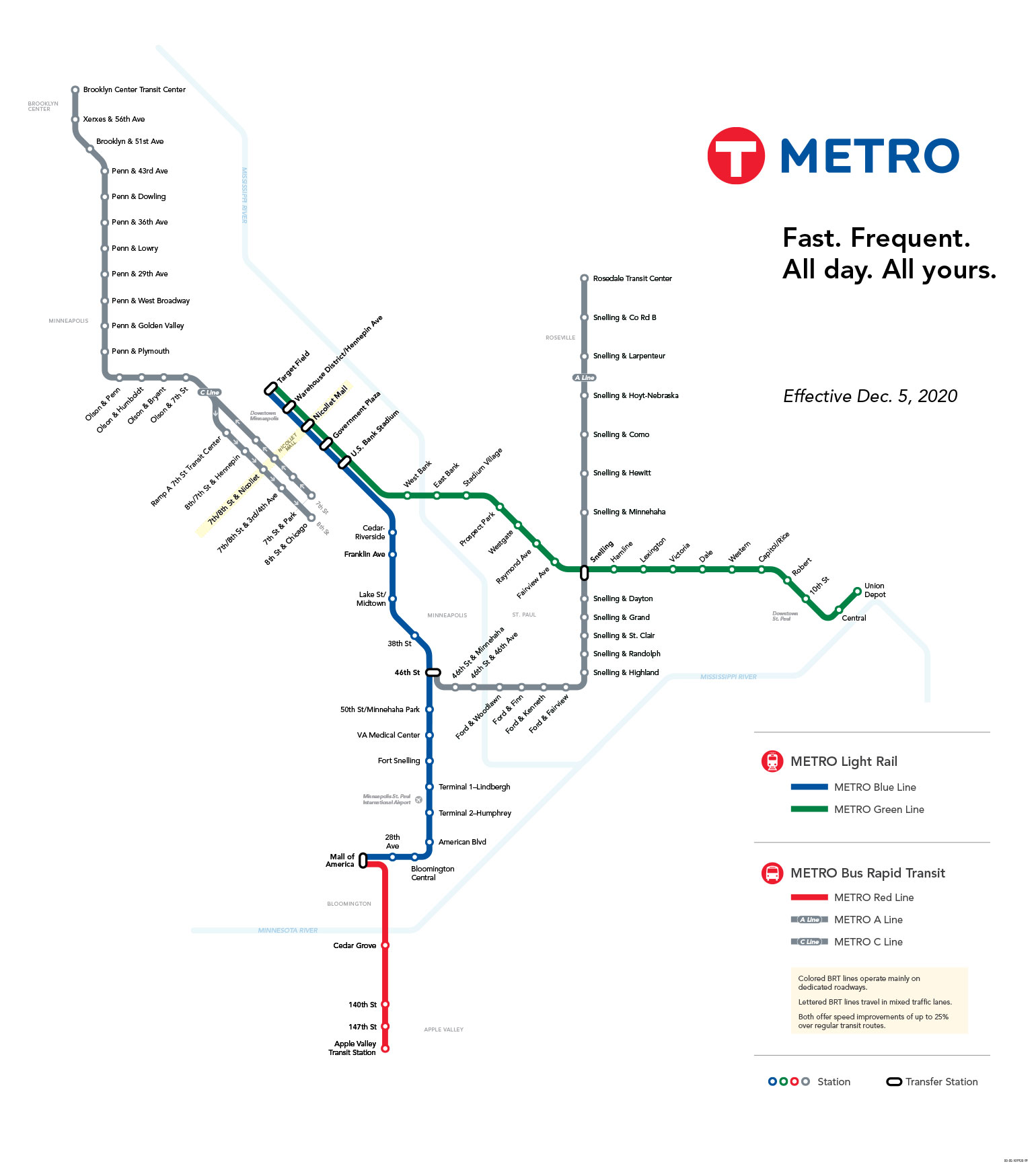 twin cities light rail map Metro Metro Transit twin cities light rail map