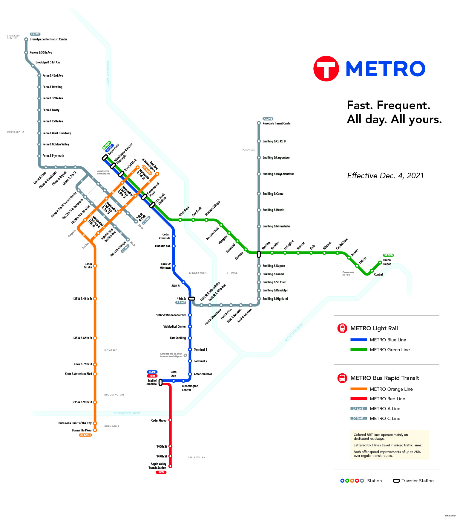 Minneapolis Light Rail Map Metro - Metro Transit