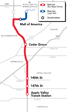 Map of METRO Red Line