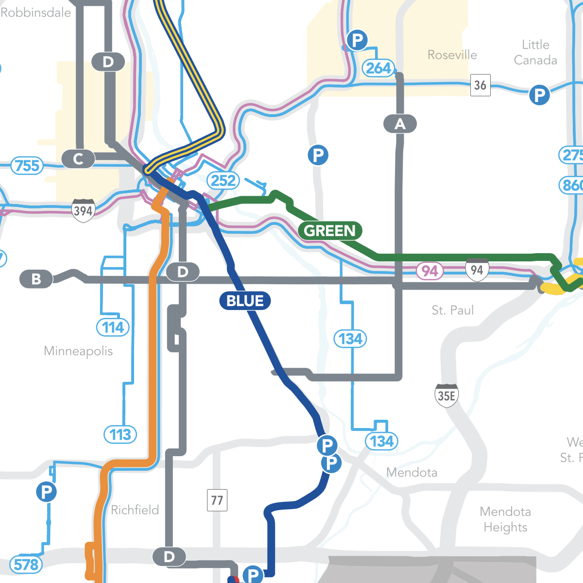 Abstract of commuter network map