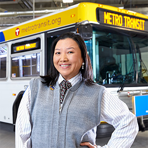 Smiling bus driver; links to metrotransit.org/drive