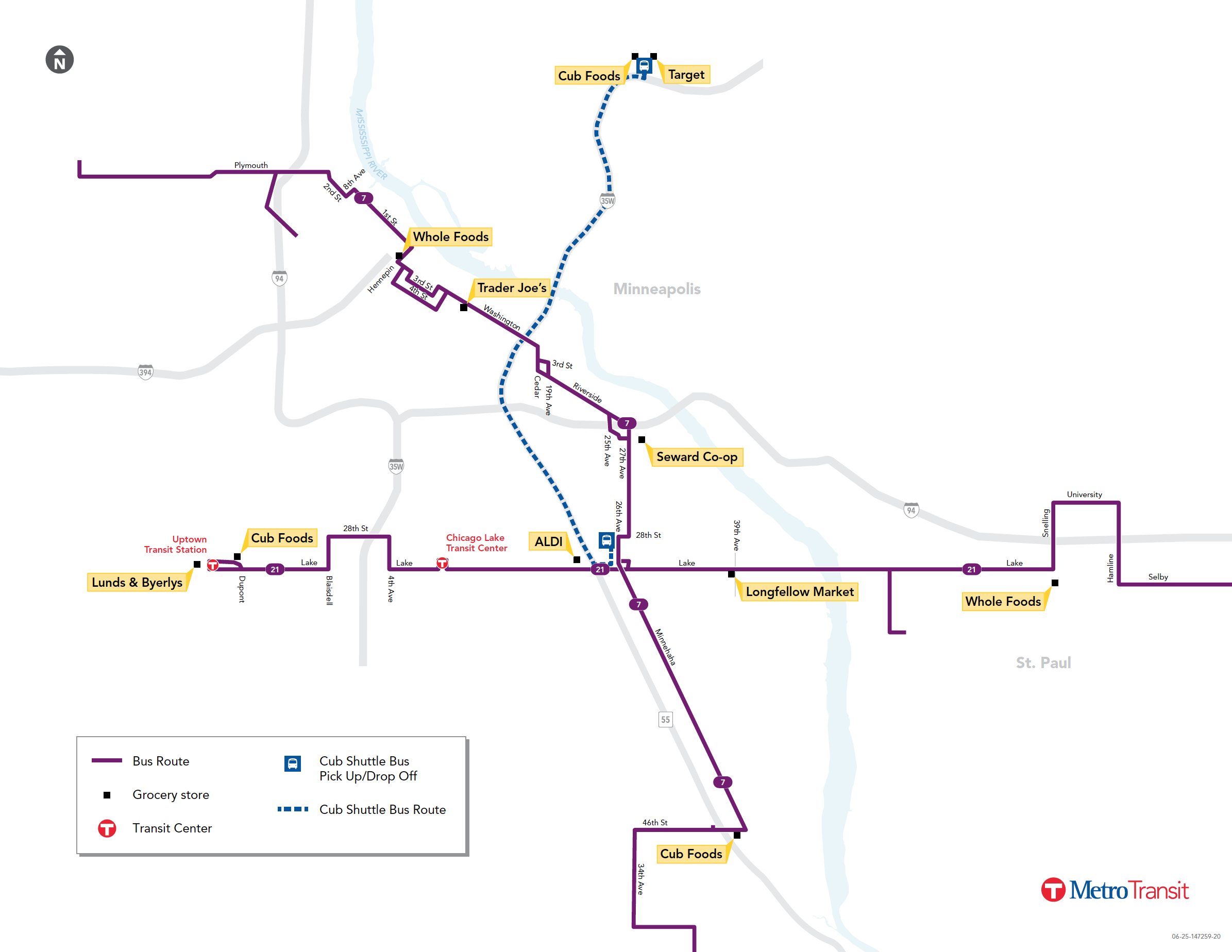 Click for a printable pdf Map of grocery stores in south Minneapolis/St. Paul