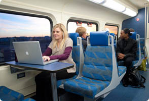 Commuters on Northstar Riding Northstar