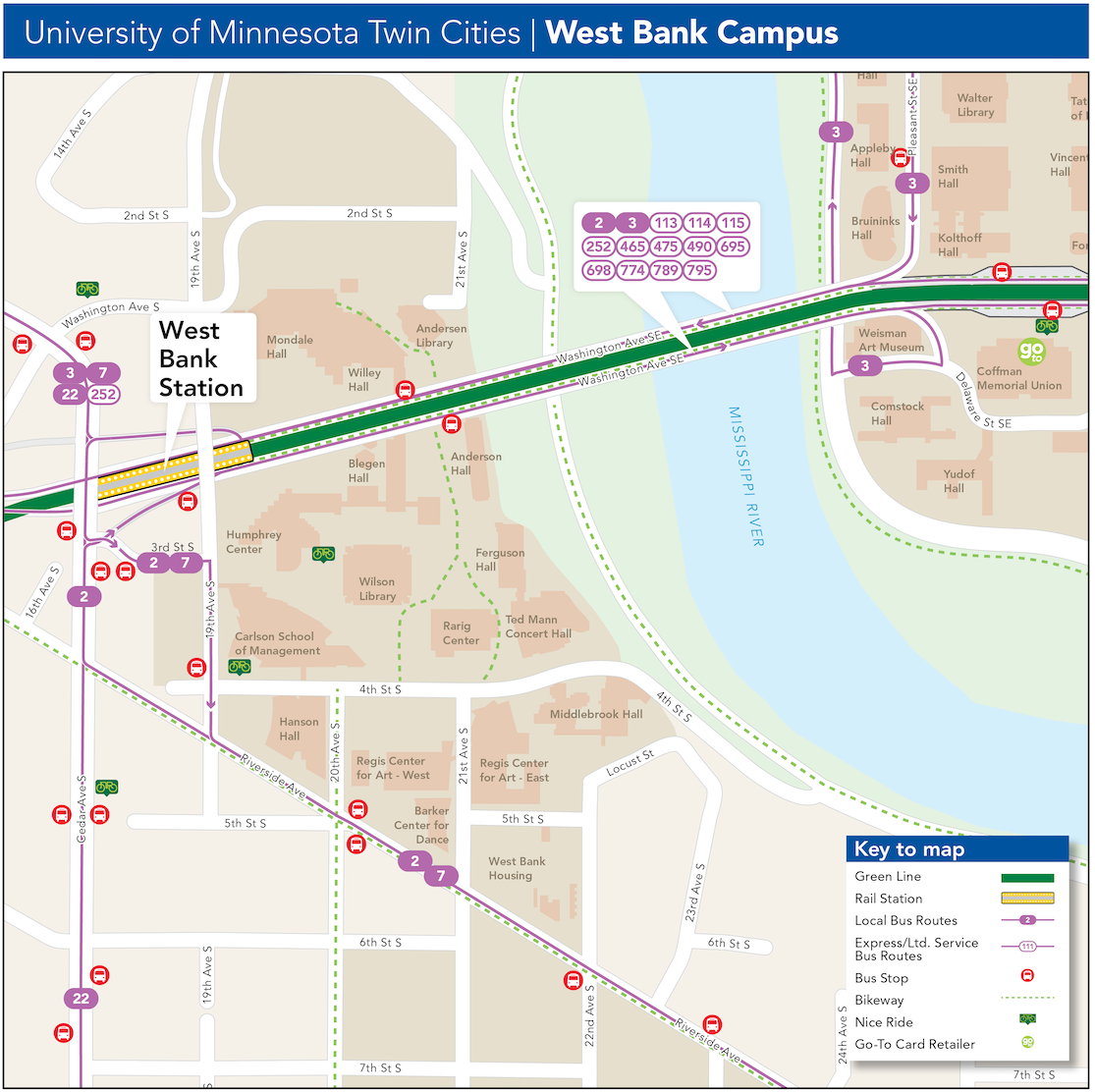 West Bank Campus map