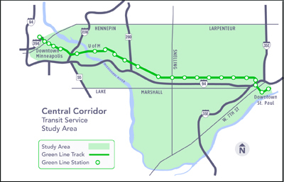 Map of Central Transit Study area Map of Central Transit Study area