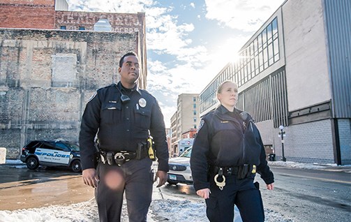 Metro Transit Police Officers on foot patrol