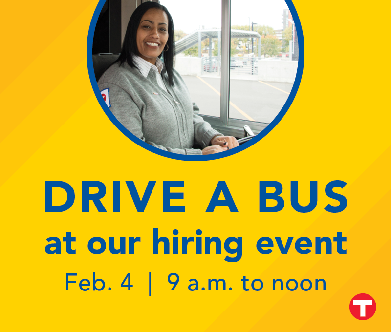Come drive a real bus at our driver hiring event on Feb. 4; links to metrotransit.org/driver