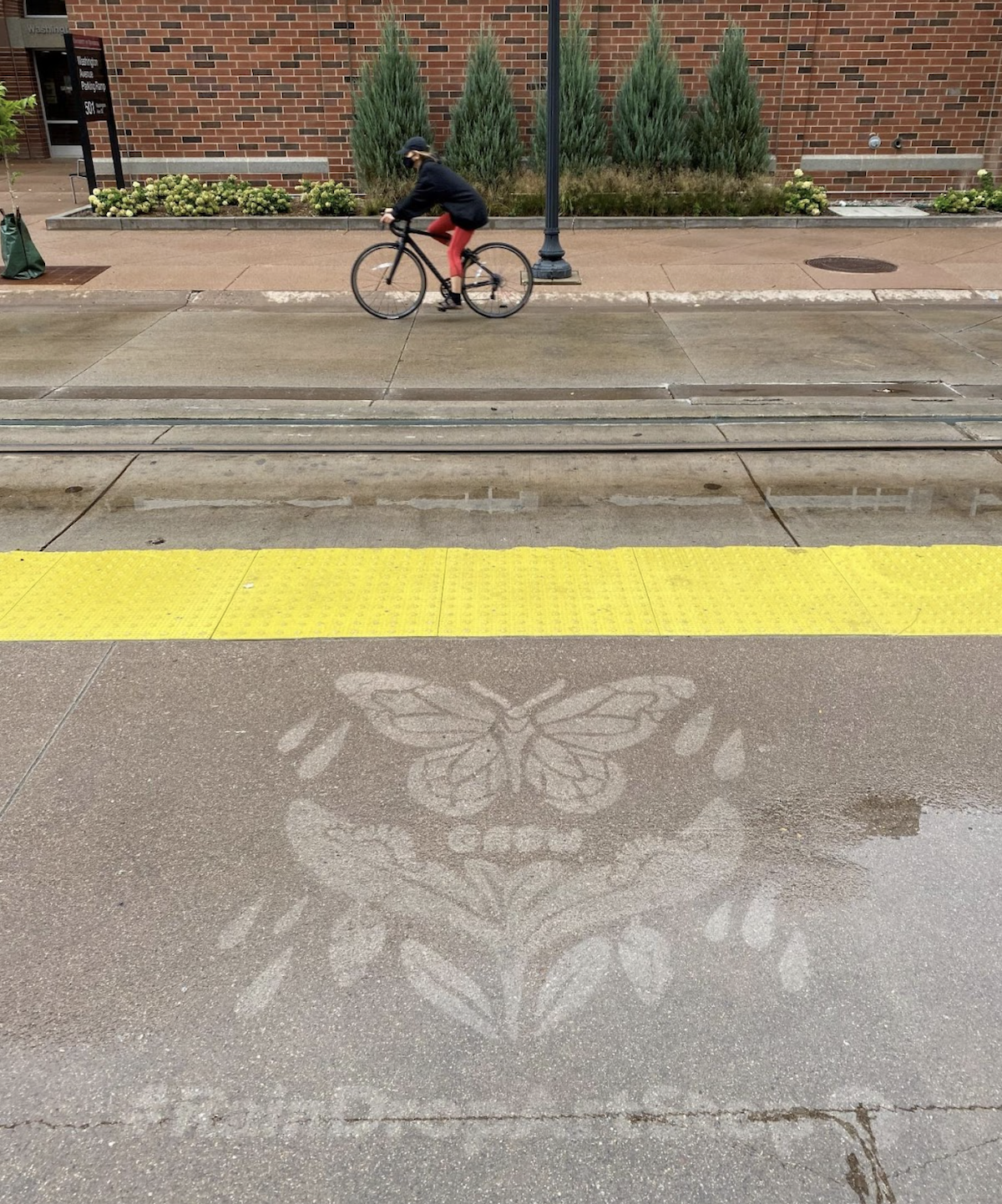 Rain Drop Bus Stop public art.