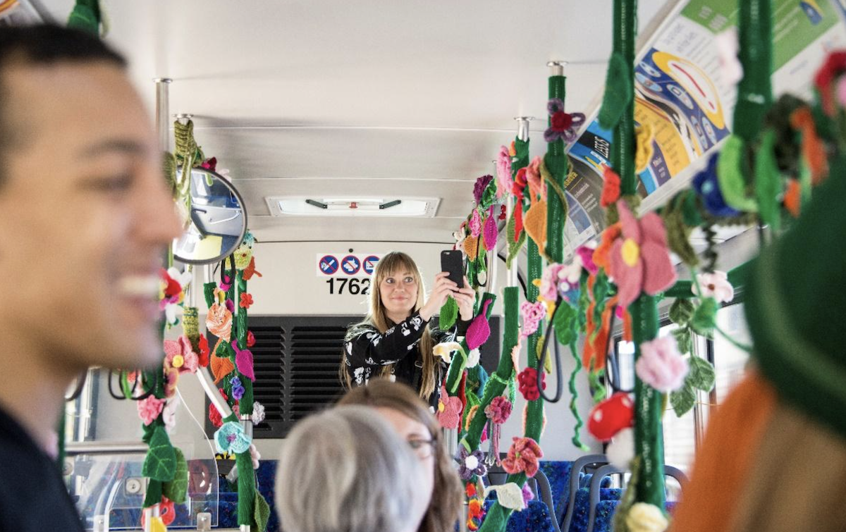 Yarn Bus public art project. 