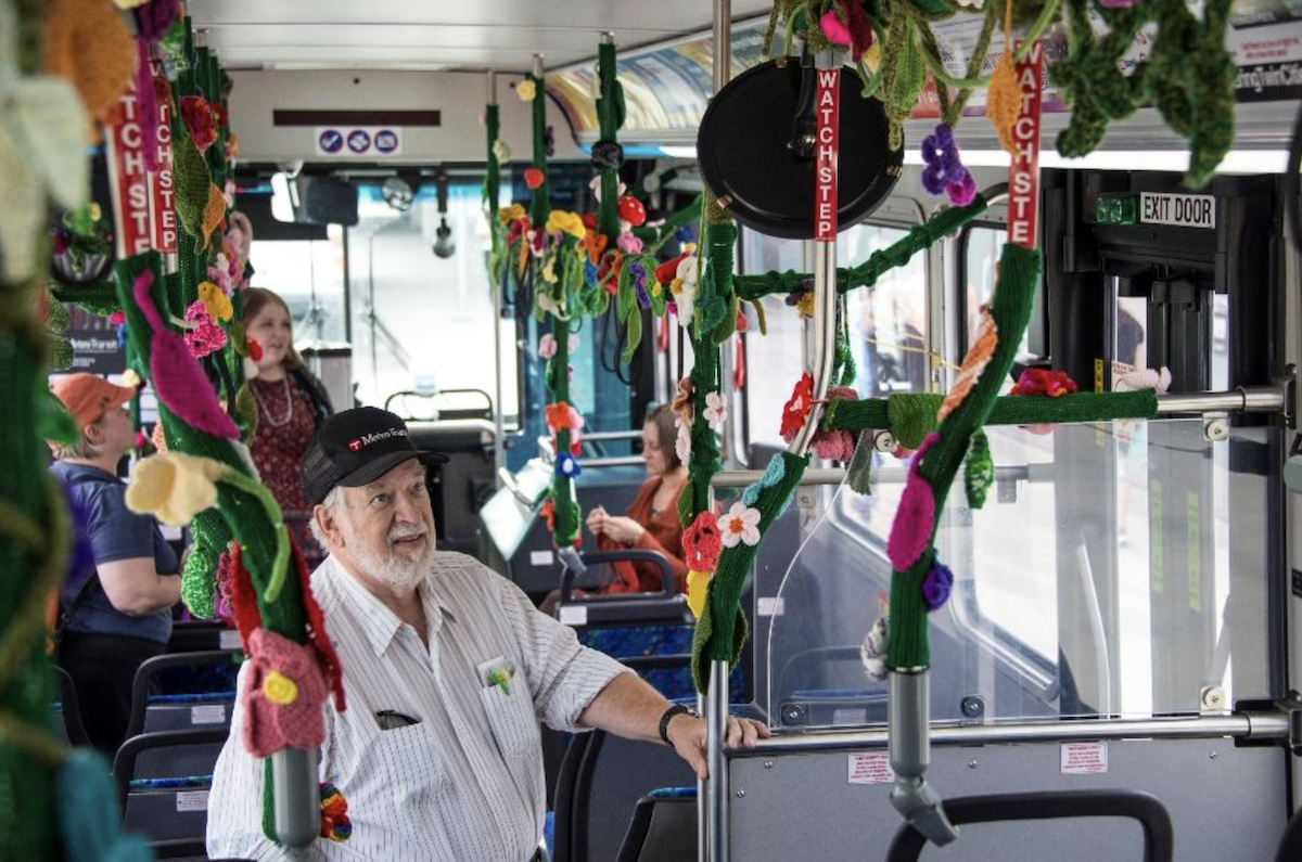 Yarn Bus public art project. 