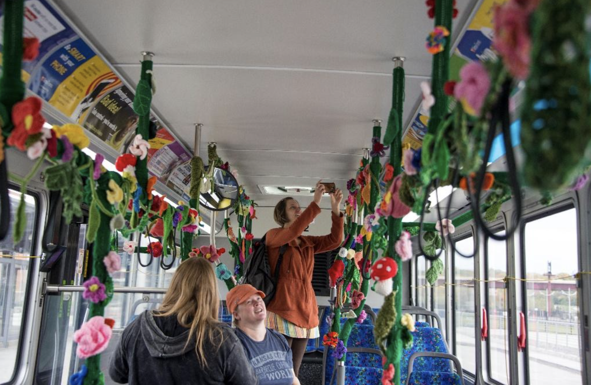 Yarn Bus public art project. 