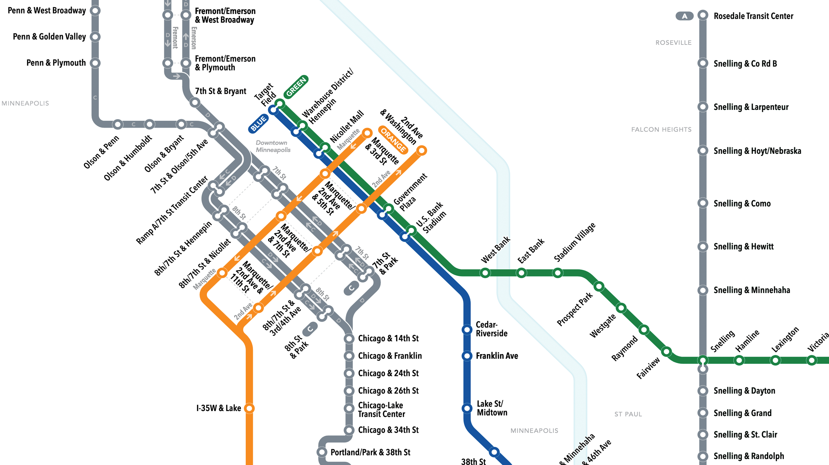 Transitways diagram map