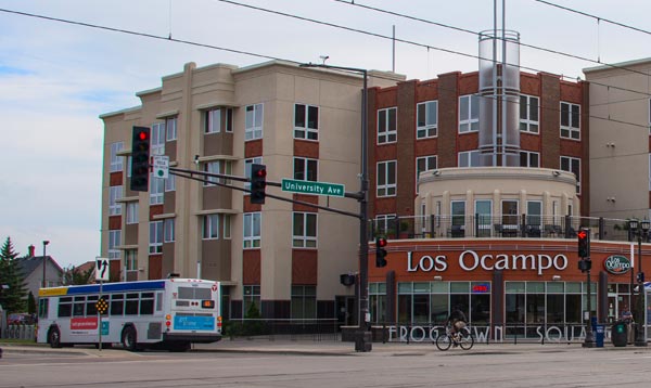 Bus in St. Paul near development