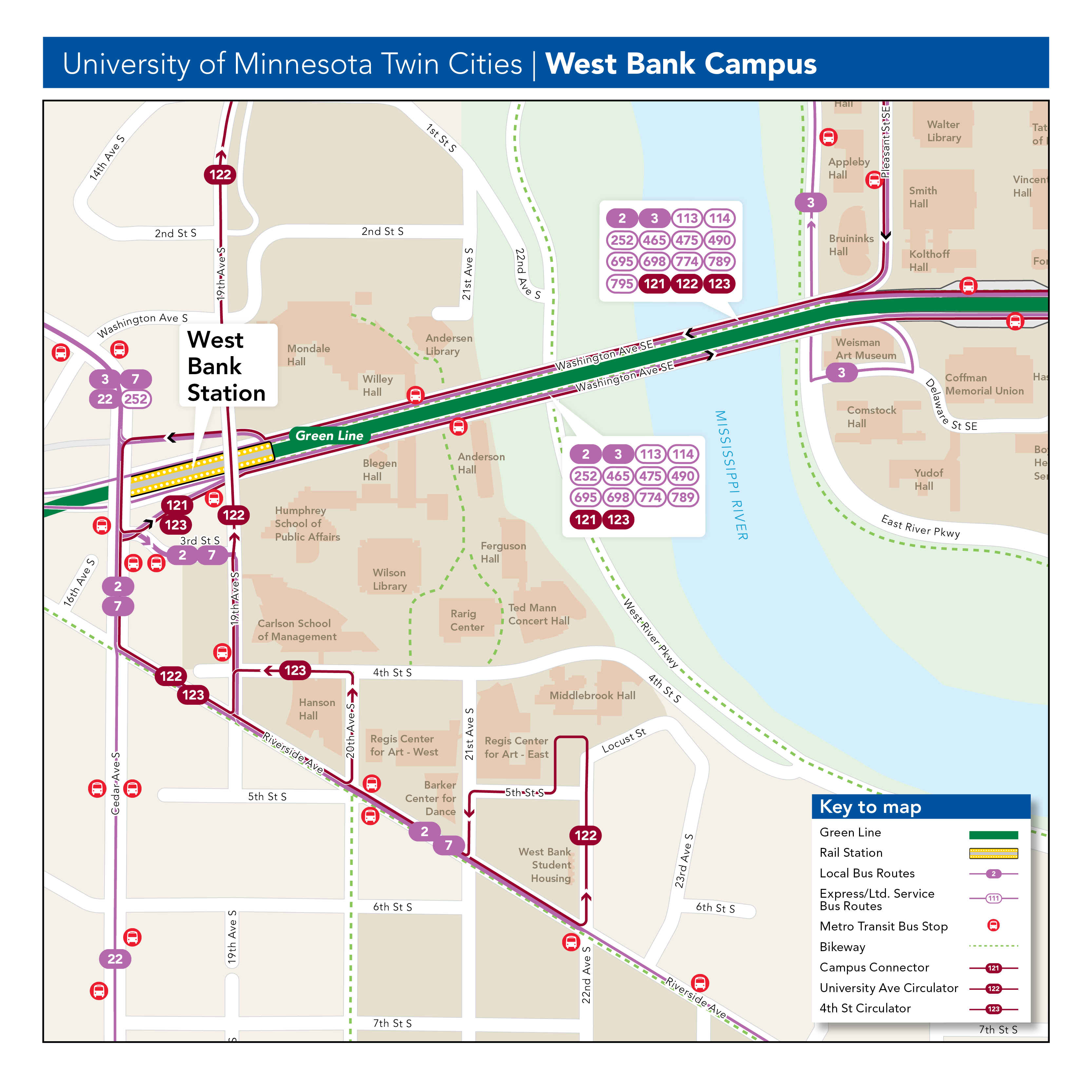 West Bank Campus map