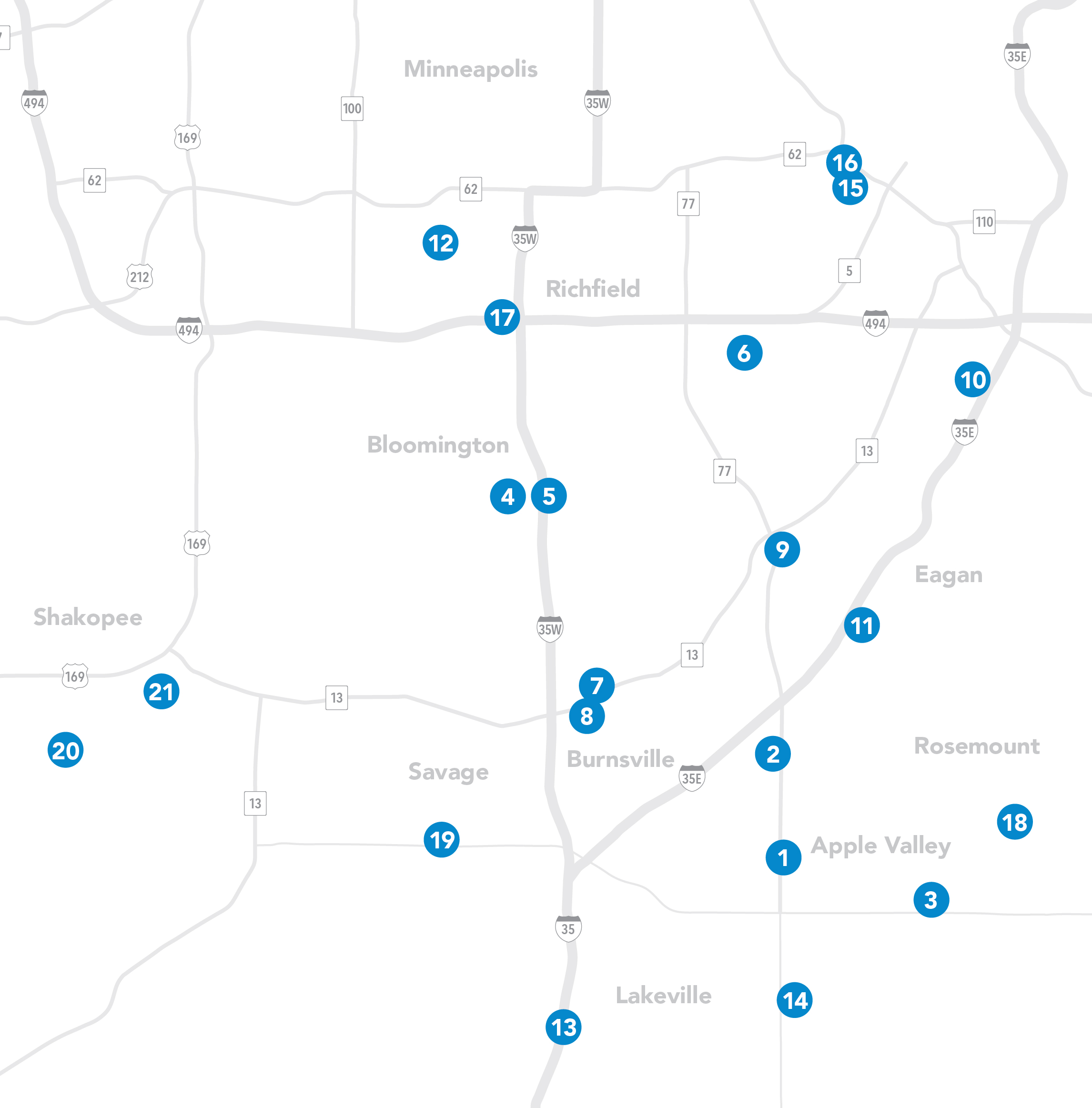 Map of Park & Rides