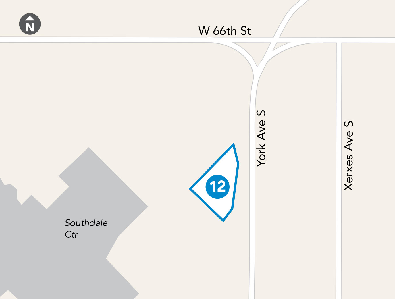 map of Southdale Transit Center and Park & Ride
