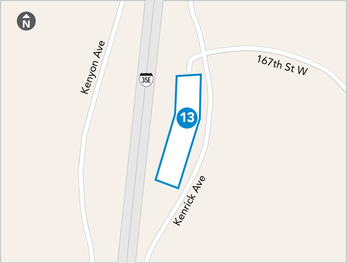 map of Kenrick Avenue