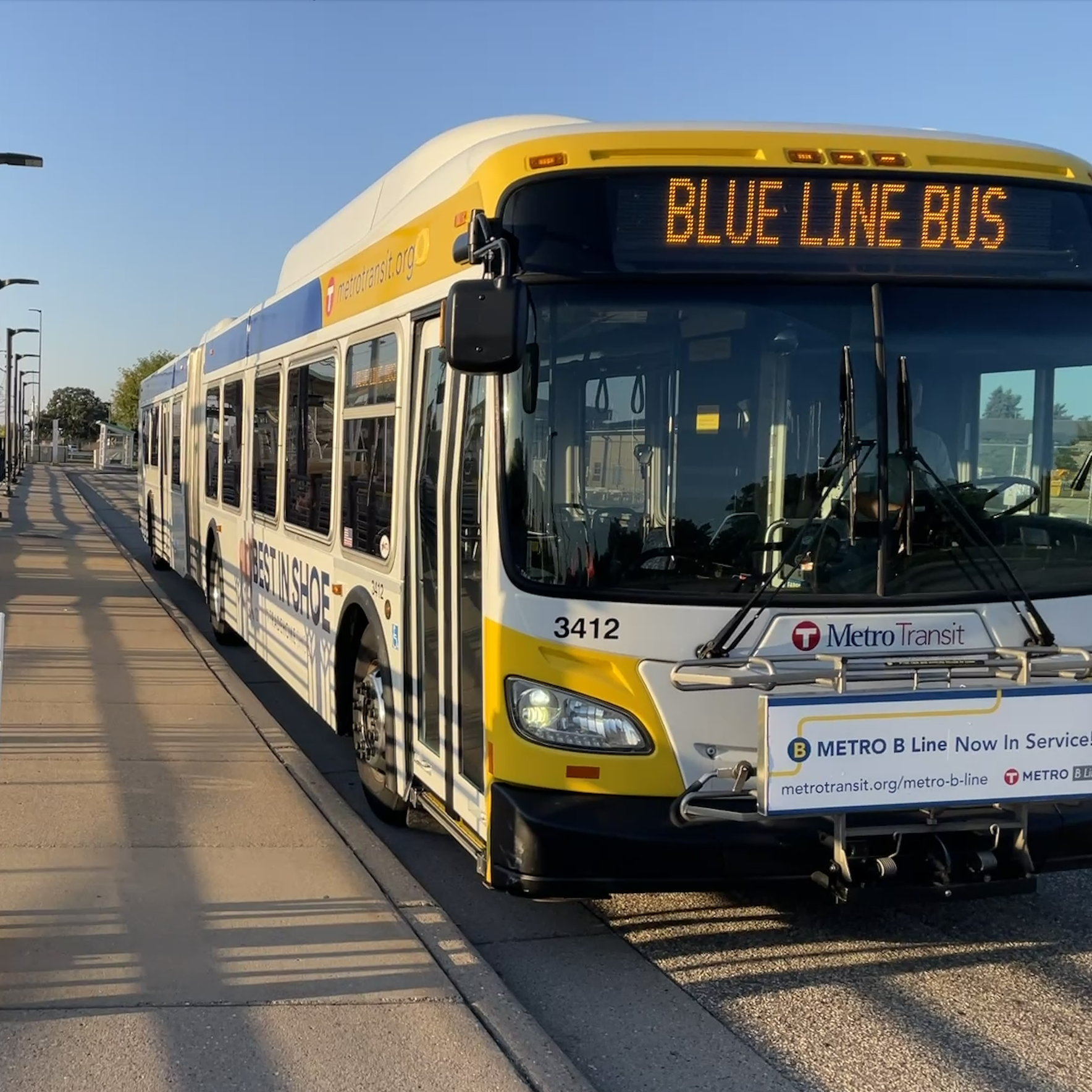 Buses will replace Blue Line trains between Airport-Terminal 2 and Mall of America starting Friday, Oct. 16 at 8 p.m. 
