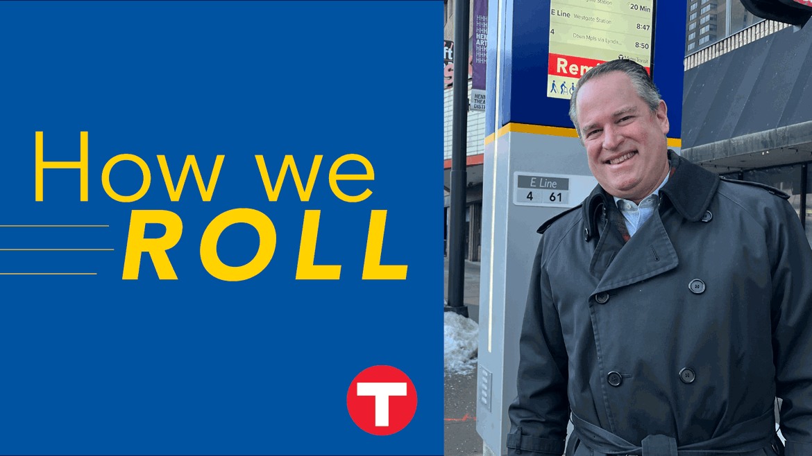 Ned Smith at an E Line station