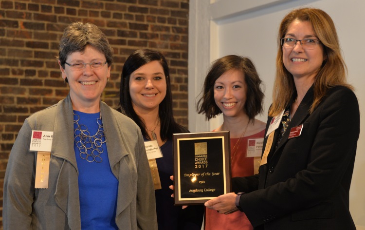 Beth Reissenweber, far right, with colleagues from Augsburg University at the 2017 Commuter Choice Awards